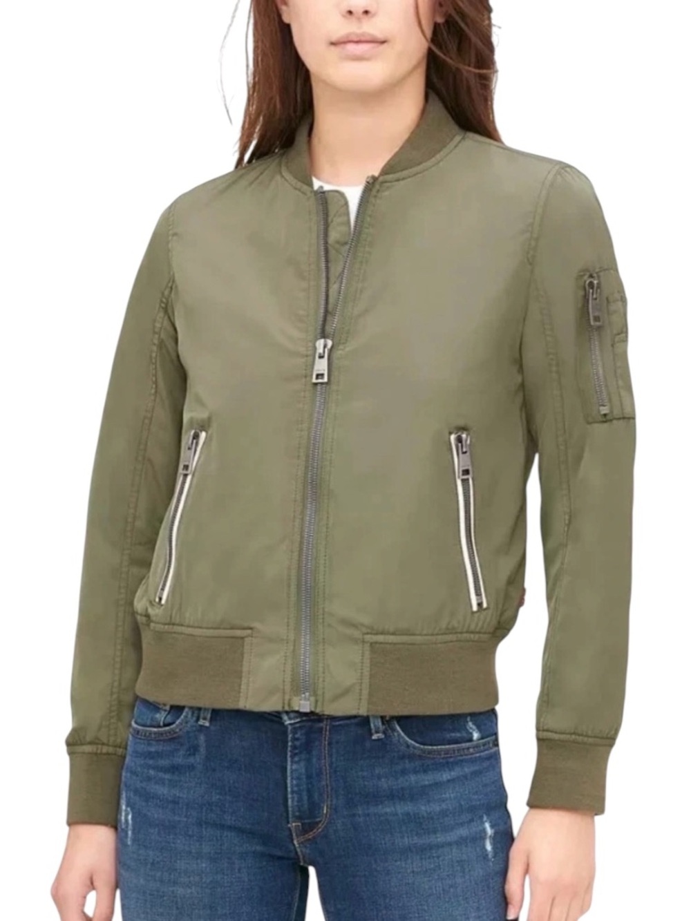 Levi's Olive Women’s Size 3X GreenBomber Jacket - Zip Front
